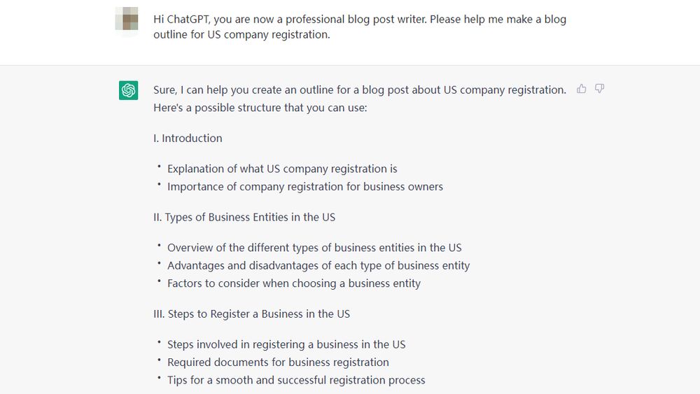 chatgpt ChatGPT Example Blog Article Outline